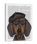 Hipster Dachshund Black Y Tan - Fab Funky | Cuadro decorativo de Canvas Lab