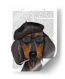 Hipster Dachshund Black Y Tan - Fab Funky | Cuadro decorativo de Canvas Lab