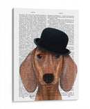 Dachshund Con Sombrero De Jugador Negro - Fab Funky | Cuadro decorativo de Canvas Lab