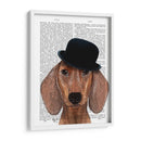 Dachshund Con Sombrero De Jugador Negro - Fab Funky | Cuadro decorativo de Canvas Lab