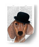Dachshund Con Sombrero De Jugador Negro - Fab Funky | Cuadro decorativo de Canvas Lab