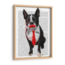 Boston Terrier Con Corbata Roja Y Bigote - Fab Funky | Cuadro decorativo de Canvas Lab