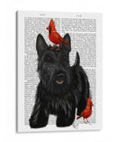 Terrier Escocés Y Pájaros - Fab Funky | Cuadro decorativo de Canvas Lab