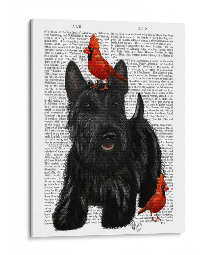 Terrier Escocés Y Pájaros - Fab Funky | Cuadro decorativo de Canvas Lab