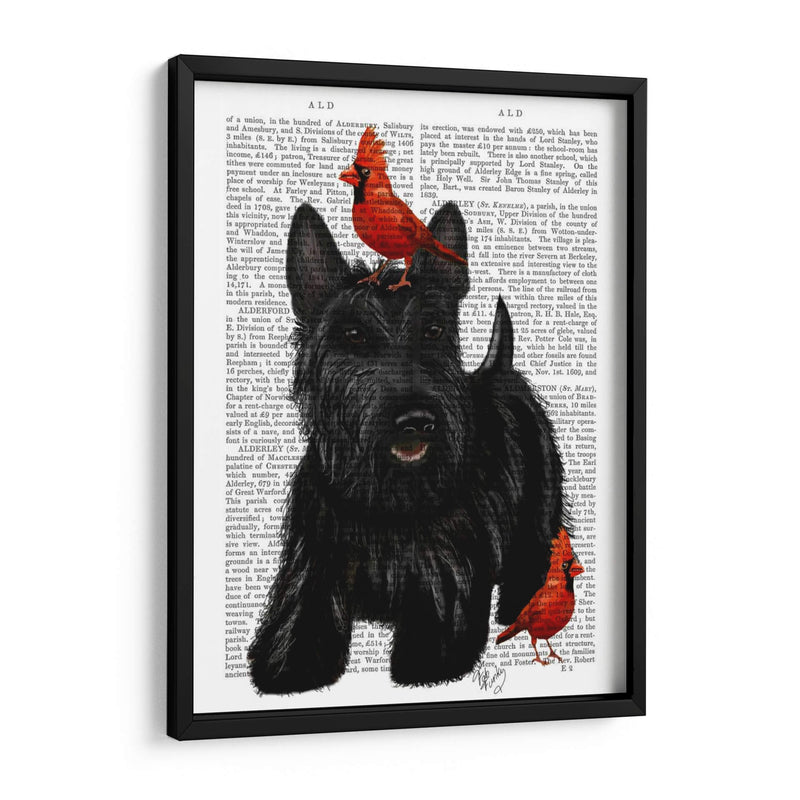 Terrier Escocés Y Pájaros - Fab Funky | Cuadro decorativo de Canvas Lab