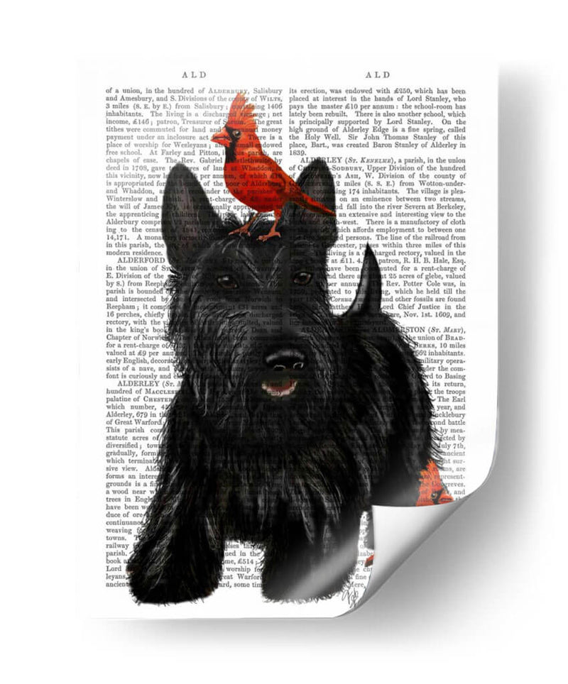 Terrier Escocés Y Pájaros - Fab Funky | Cuadro decorativo de Canvas Lab