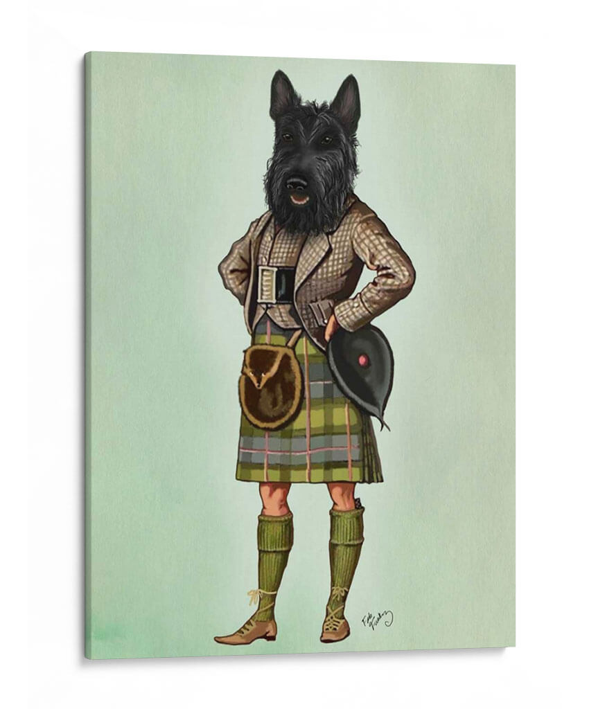 Terrier Escocés En Kilt - Fab Funky | Cuadro decorativo de Canvas Lab
