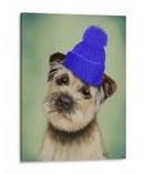 Border Terrier Con Blue Bobble Hat - Fab Funky | Cuadro decorativo de Canvas Lab