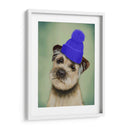 Border Terrier Con Blue Bobble Hat - Fab Funky | Cuadro decorativo de Canvas Lab