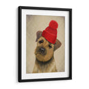 Terrier Fronterizo Con Sombrero De Bobble Rojo - Fab Funky | Cuadro decorativo de Canvas Lab