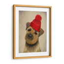 Terrier Fronterizo Con Sombrero De Bobble Rojo - Fab Funky | Cuadro decorativo de Canvas Lab