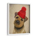 Terrier Fronterizo Con Sombrero De Bobble Rojo - Fab Funky | Cuadro decorativo de Canvas Lab