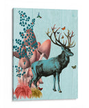 Ciervos Turquesa En El Bosque De Hongos - Fab Funky | Cuadro decorativo de Canvas Lab