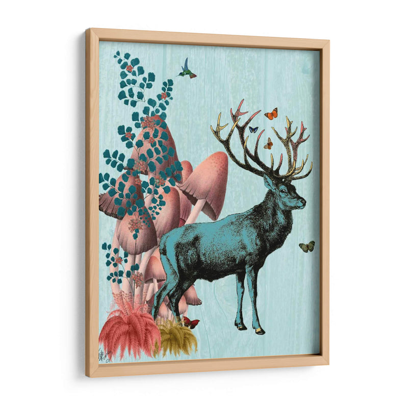 Ciervos Turquesa En El Bosque De Hongos - Fab Funky | Cuadro decorativo de Canvas Lab