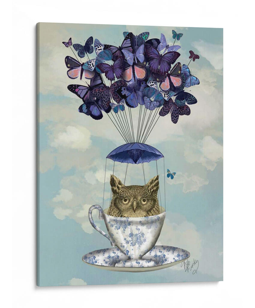 Búho En Taza De Té - Fab Funky | Cuadro decorativo de Canvas Lab