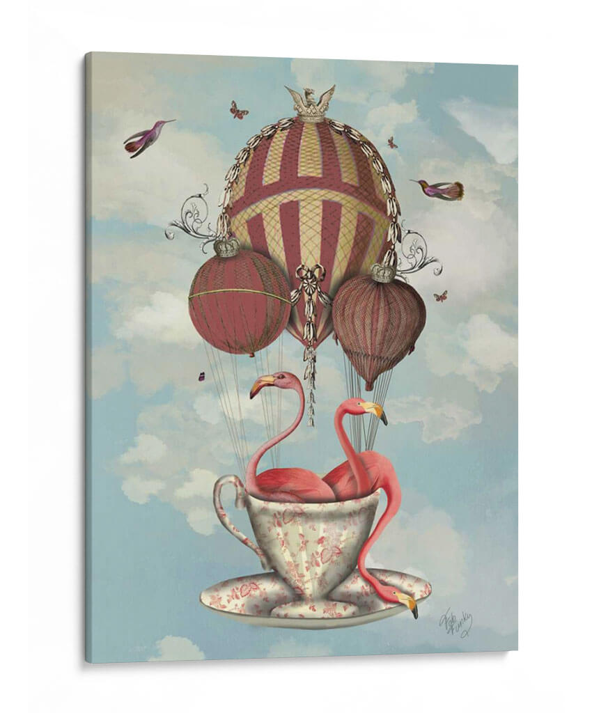 Flamencos En Taza De Té - Fab Funky | Cuadro decorativo de Canvas Lab
