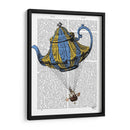 Tetera Voladora 3 Azul Y Amarillo. - Fab Funky | Cuadro decorativo de Canvas Lab