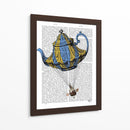 Tetera Voladora 3 Azul Y Amarillo. - Fab Funky | Cuadro decorativo de Canvas Lab