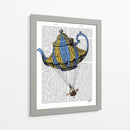 Tetera Voladora 3 Azul Y Amarillo. - Fab Funky | Cuadro decorativo de Canvas Lab