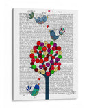 Botón Árbol Y Aves Azul - Fab Funky | Cuadro decorativo de Canvas Lab