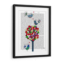 Botón Árbol Y Aves Azul - Fab Funky | Cuadro decorativo de Canvas Lab