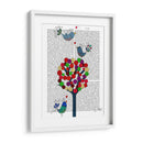 Botón Árbol Y Aves Azul - Fab Funky | Cuadro decorativo de Canvas Lab