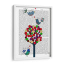 Botón Árbol Y Aves Azul - Fab Funky | Cuadro decorativo de Canvas Lab