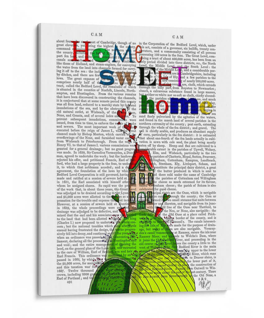 Ilustración De Hogar Dulce Casero - Fab Funky | Cuadro decorativo de Canvas Lab