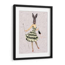 Conejo En Vestido Blanco Negro - Fab Funky | Cuadro decorativo de Canvas Lab