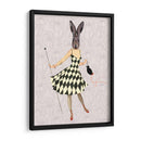 Conejo En Vestido Blanco Negro - Fab Funky | Cuadro decorativo de Canvas Lab