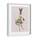 Conejo En Vestido Blanco Negro - Fab Funky | Cuadro decorativo de Canvas Lab