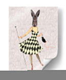 Conejo En Vestido Blanco Negro - Fab Funky | Cuadro decorativo de Canvas Lab