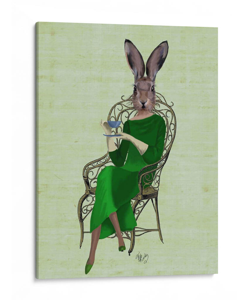 Lady Bella Conejo Tomando Té - Fab Funky | Cuadro decorativo de Canvas Lab