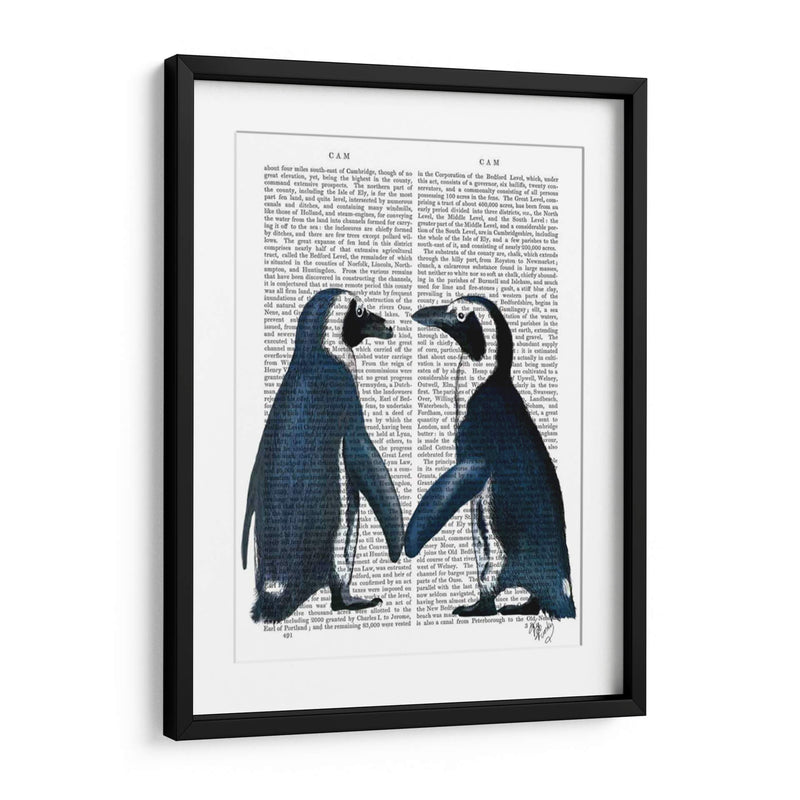Pingüinos En El Amor Periódico - Fab Funky | Cuadro decorativo de Canvas Lab