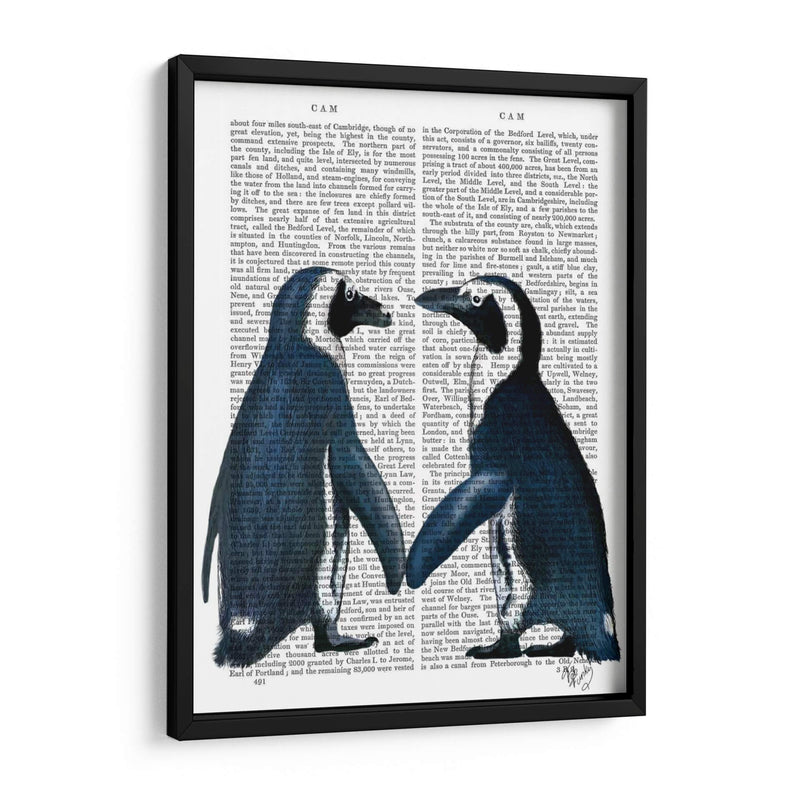 Pingüinos En El Amor Periódico - Fab Funky | Cuadro decorativo de Canvas Lab