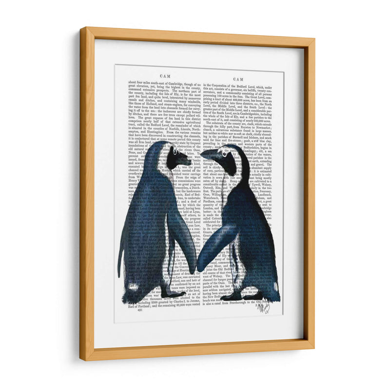 Pingüinos En El Amor Periódico - Fab Funky | Cuadro decorativo de Canvas Lab