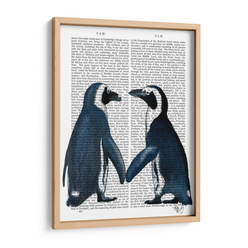 Pingüinos En El Amor Periódico - Fab Funky | Cuadro decorativo de Canvas Lab