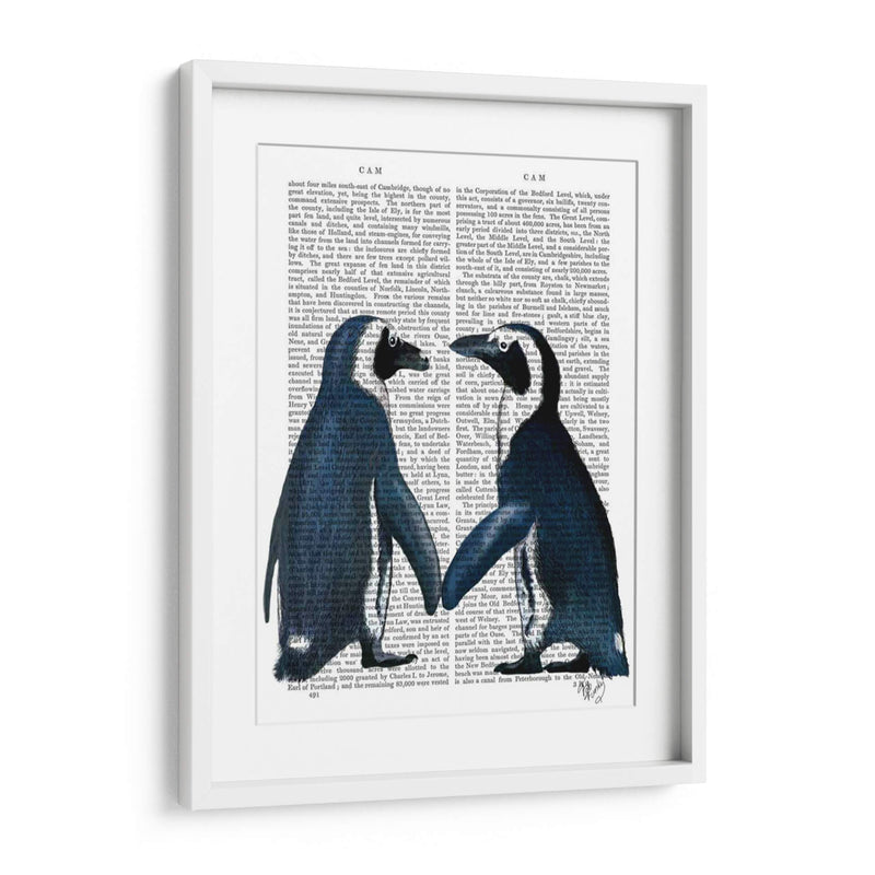 Pingüinos En El Amor Periódico - Fab Funky | Cuadro decorativo de Canvas Lab