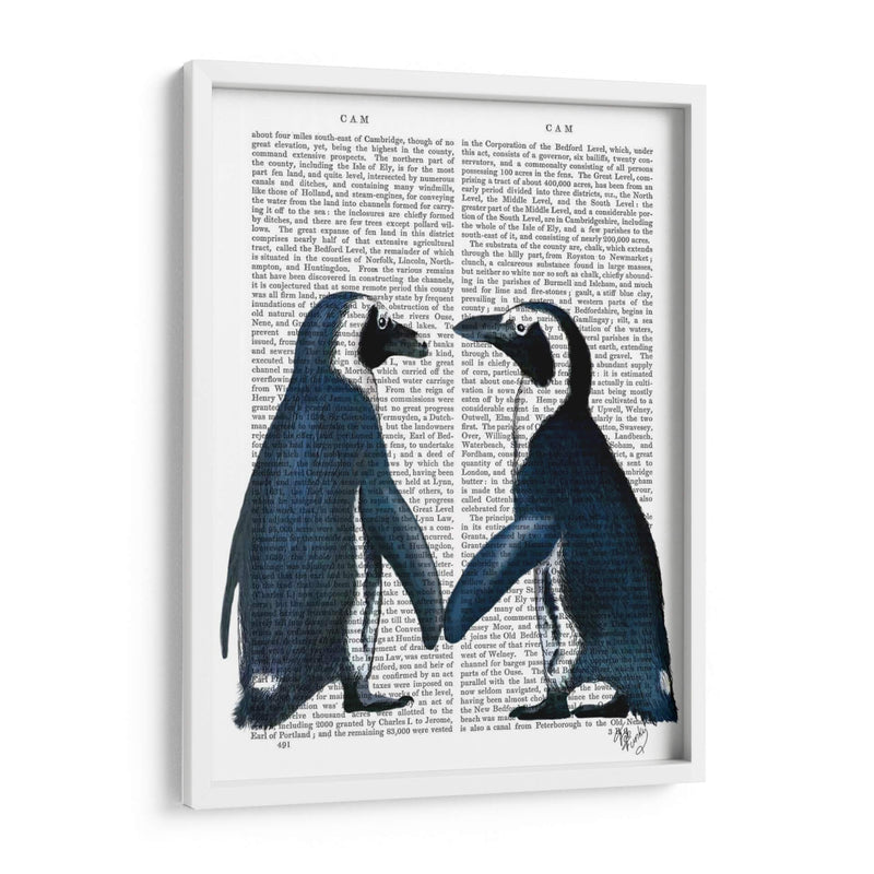 Pingüinos En El Amor Periódico - Fab Funky | Cuadro decorativo de Canvas Lab