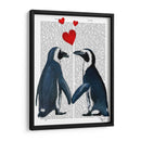 Pingüinos Con Corazones De Amor - Fab Funky | Cuadro decorativo de Canvas Lab