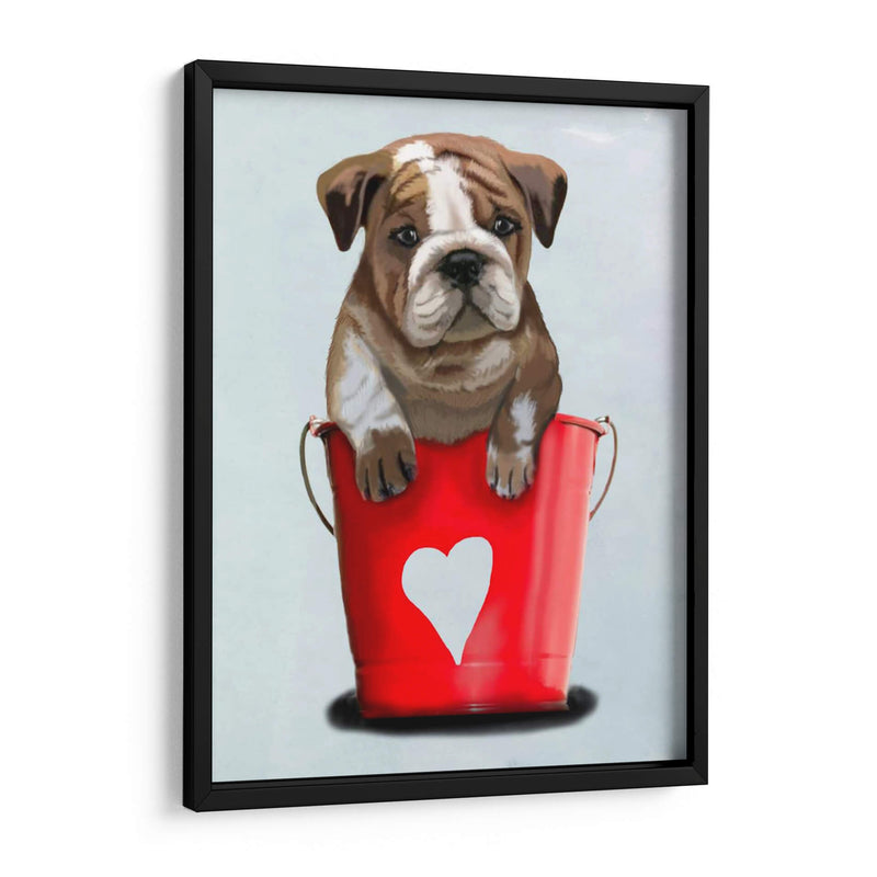 Bulldog Bucket Of Love Red - Fab Funky | Cuadro decorativo de Canvas Lab