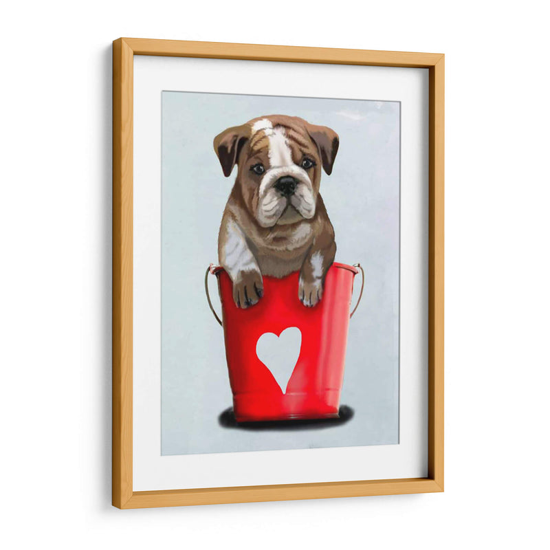 Bulldog Bucket Of Love Red - Fab Funky | Cuadro decorativo de Canvas Lab