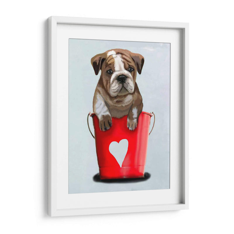 Bulldog Bucket Of Love Red - Fab Funky | Cuadro decorativo de Canvas Lab