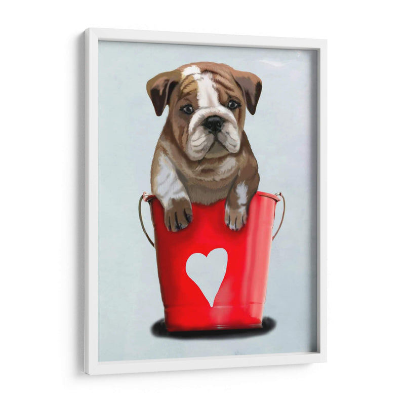 Bulldog Bucket Of Love Red - Fab Funky | Cuadro decorativo de Canvas Lab