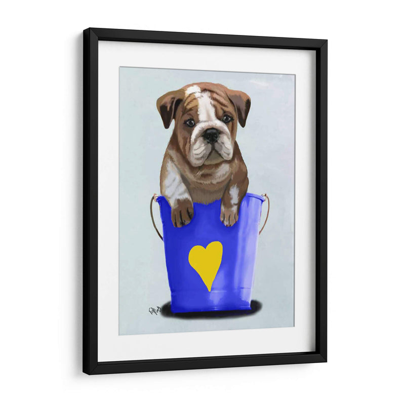 Bulldog Bucket Of Love Blue - Fab Funky | Cuadro decorativo de Canvas Lab