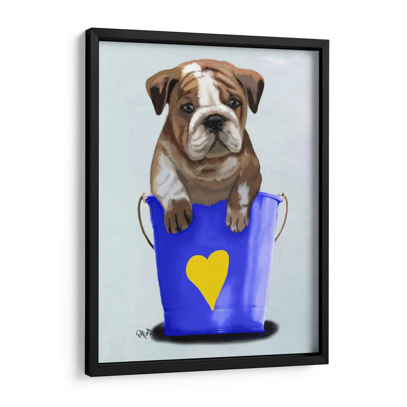 Bulldog Bucket Of Love Blue - Fab Funky | Cuadro decorativo de Canvas Lab