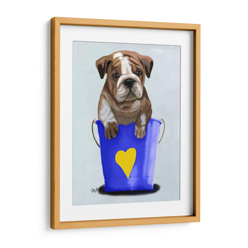 Bulldog Bucket Of Love Blue - Fab Funky | Cuadro decorativo de Canvas Lab