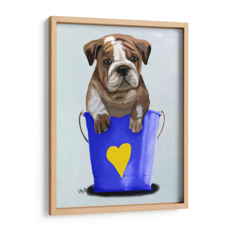 Bulldog Bucket Of Love Blue - Fab Funky | Cuadro decorativo de Canvas Lab