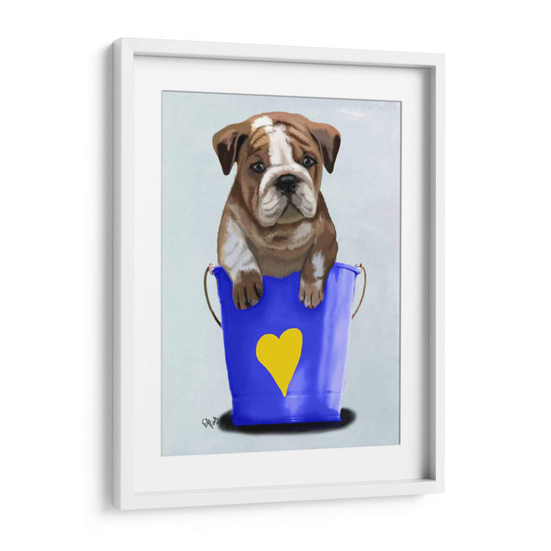 Bulldog Bucket Of Love Blue - Fab Funky | Cuadro decorativo de Canvas Lab