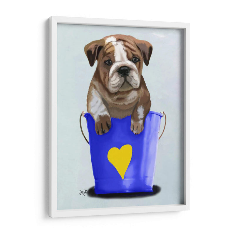 Bulldog Bucket Of Love Blue - Fab Funky | Cuadro decorativo de Canvas Lab